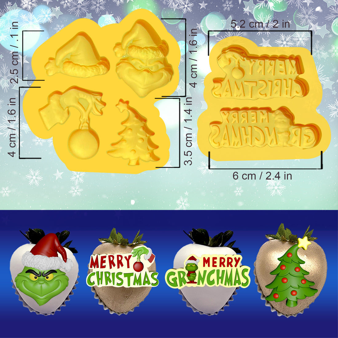 2 piezas Grin mold tree
