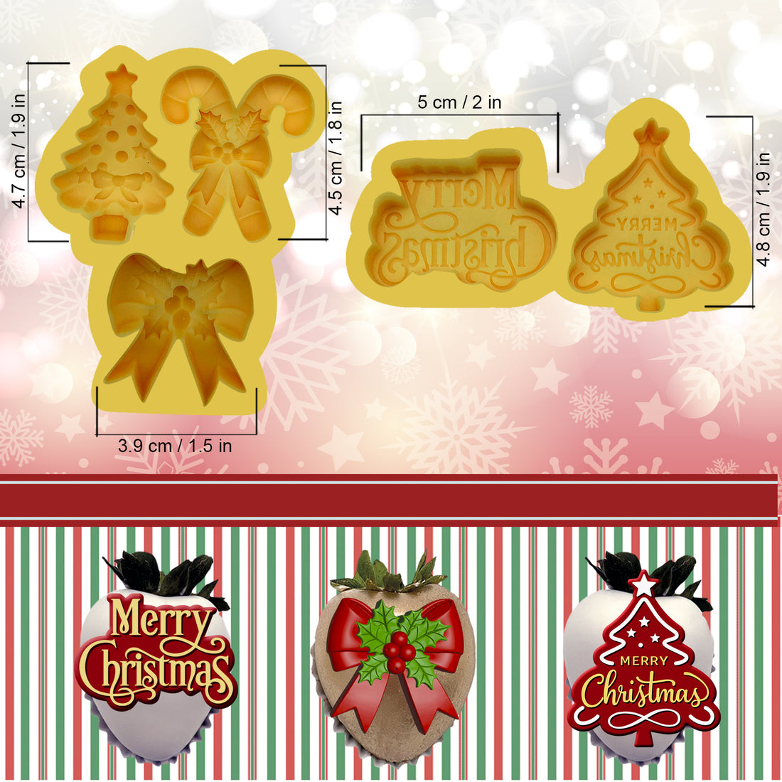 silicone mold christmas 3 pieces set