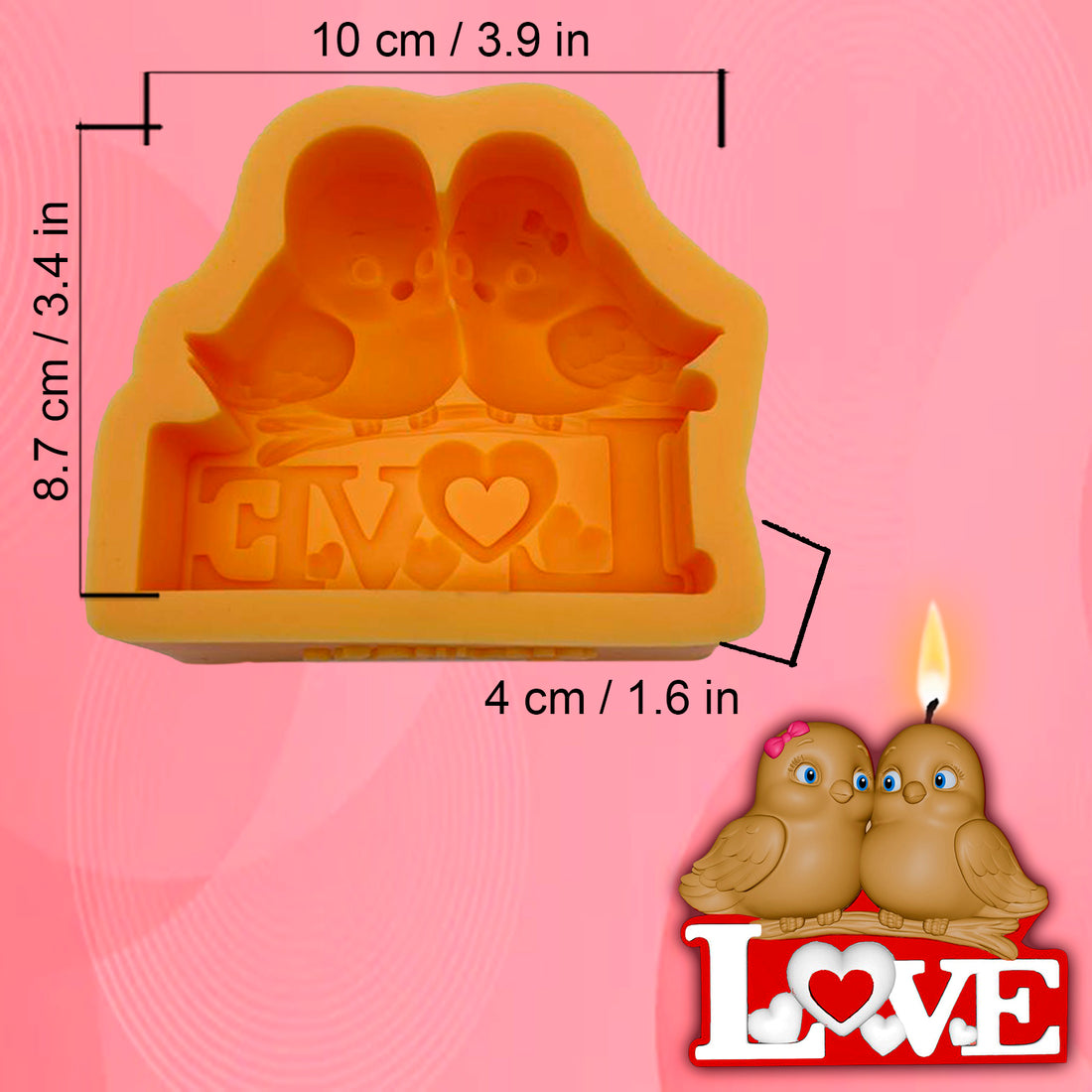 candle mold birds love