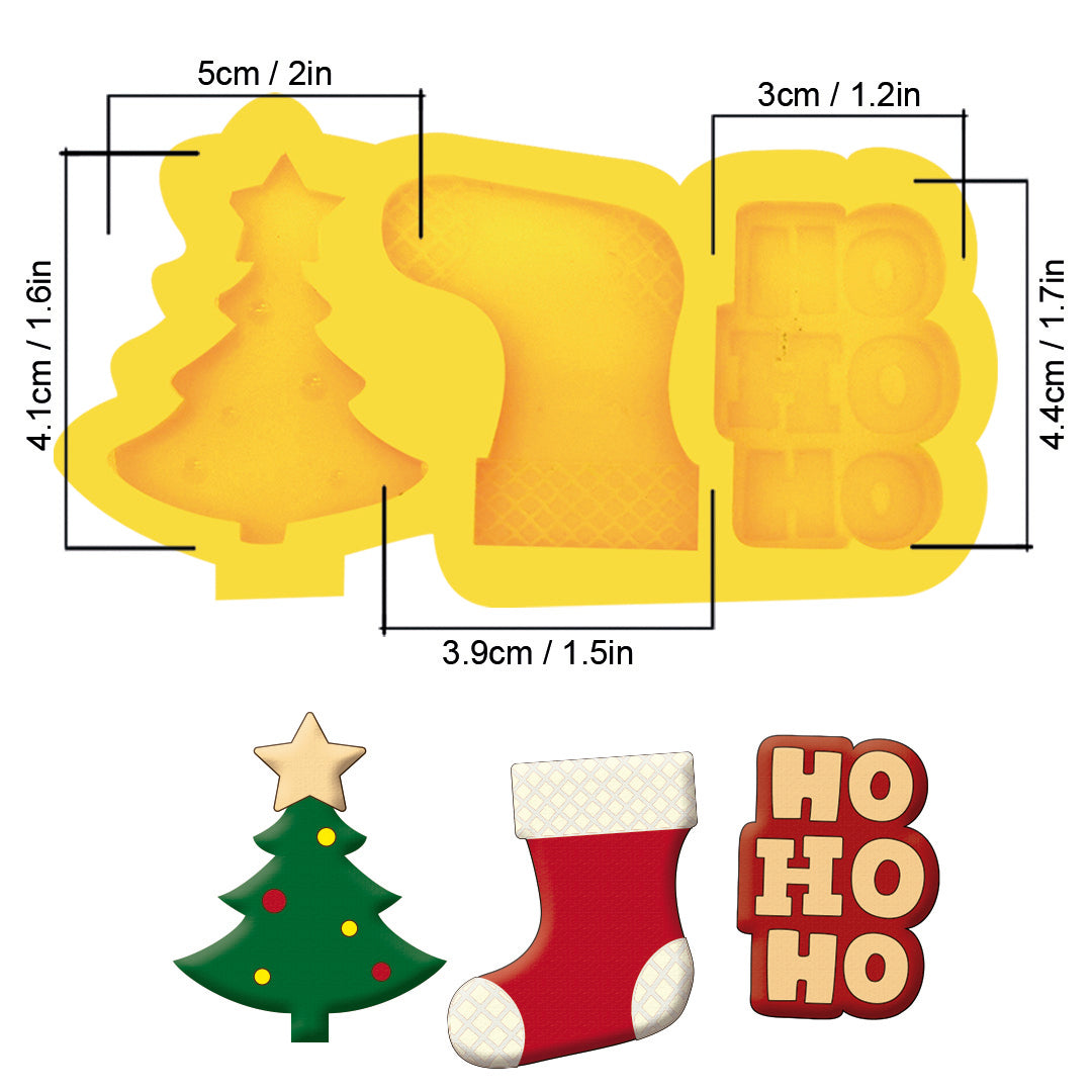1 pieza Molde de silicon Navidad N3