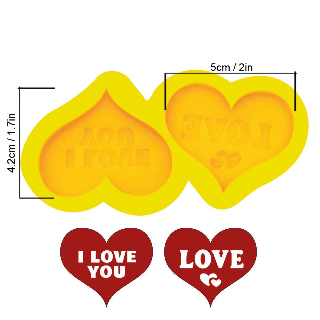 1 pieza Molde de silicon doble corazon S7