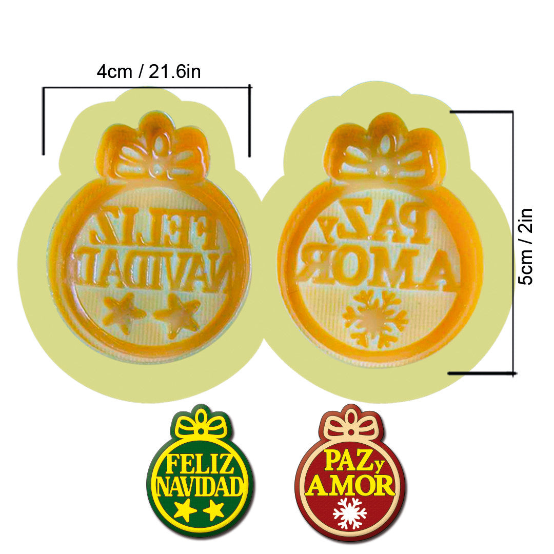1 pieza Molde de silicon Navidad N10